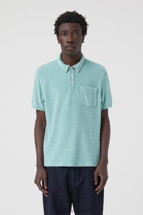 Kleidung blaue Agave 0RP8Z2132 CLOSED Frottee-Polo Männer