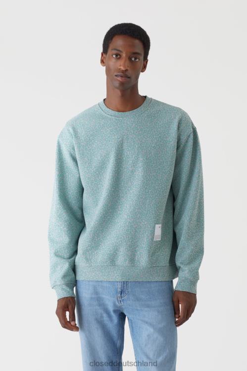 Kleidung blaue Agave 0RP8Z2165 CLOSED Sweatshirt mit Allover-Print Männer