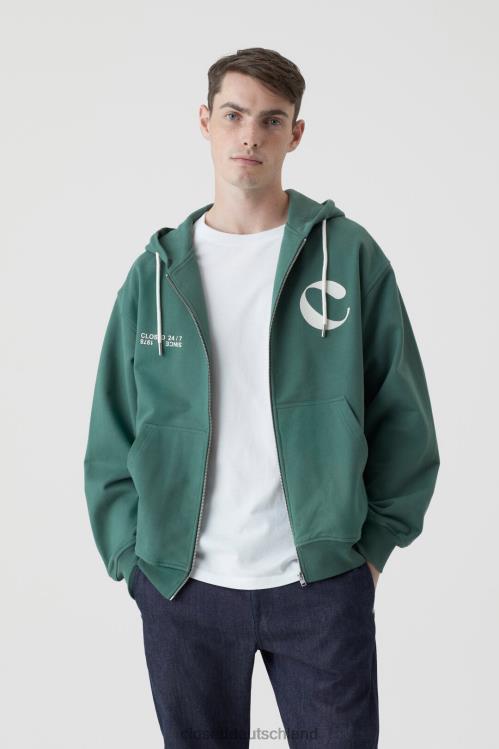 Kleidung dunkle Jade 0RP8Z2155 CLOSED Kapuzenpullover mit Reißverschluss Männer