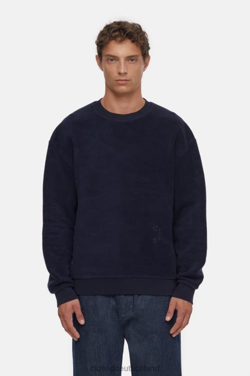 Kleidung dunkle Nacht 0RP8Z1055 CLOSED Logo-Rundhalsausschnitt Männer