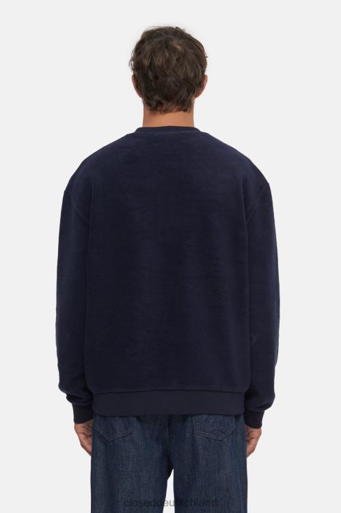 Kleidung dunkle Nacht 0RP8Z1055 CLOSED Logo-Rundhalsausschnitt Männer