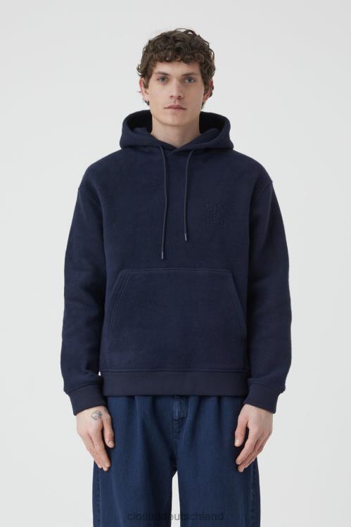 Kleidung dunkle Nacht 0RP8Z1057 CLOSED Kapuzenpullover mit Logo Männer