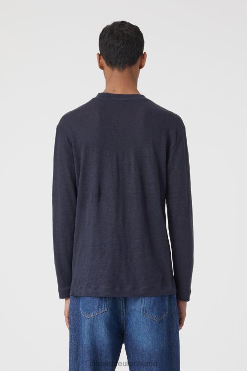 Kleidung dunkle Nacht 0RP8Z2117 CLOSED Leinen-Longsleeve Männer