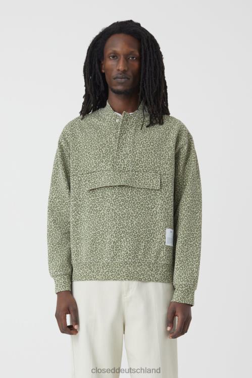 Kleidung helles Moosgrün 0RP8Z2164 CLOSED Sweatshirt mit Aufdruck Männer