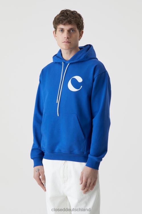 Kleidung königliches Azurblau 0RP8Z2156 CLOSED Kapuzenpullover mit C-Nähten Männer
