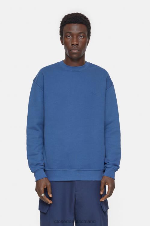 Kleidung rauchiges Blau 0RP8Z1052 CLOSED Logo-Rundhalsausschnitt Männer