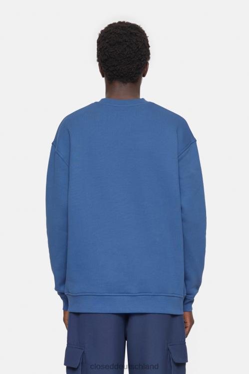 Kleidung rauchiges Blau 0RP8Z1052 CLOSED Logo-Rundhalsausschnitt Männer