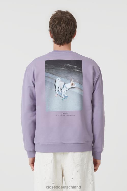 Kleidung staubiges Violett 0RP8Z1076 CLOSED Logo-Sweatshirt Männer