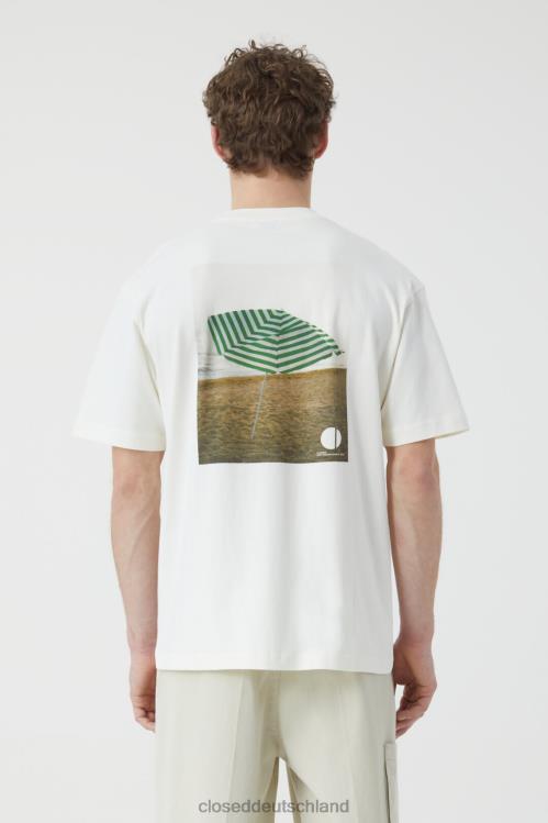 Kleidung Elfenbein 0RP8Z2168 CLOSED Bedrucktes T-Shirt Männer