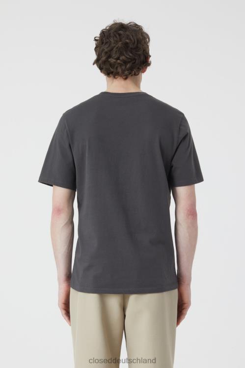 Kleidung Holzkohle 0RP8Z1043 CLOSED Logo-T-Shirt Männer