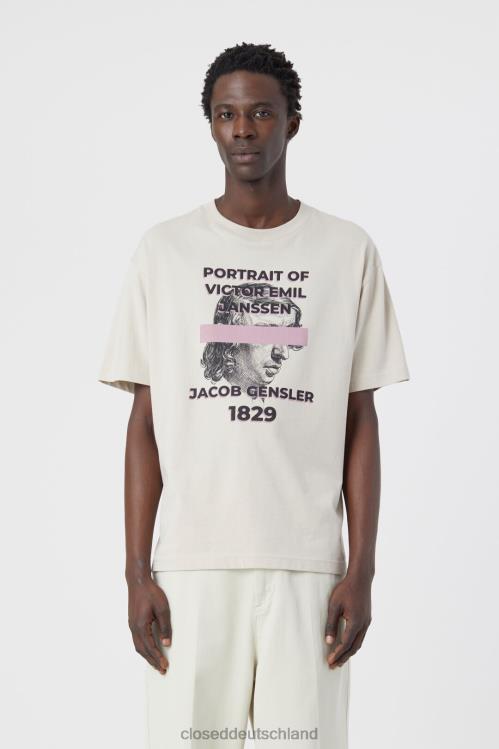 Kleidung Kornbeige 0RP8Z2172 CLOSED x Hamburger Kunsthalle Kollaborations-T-Shirt Männer