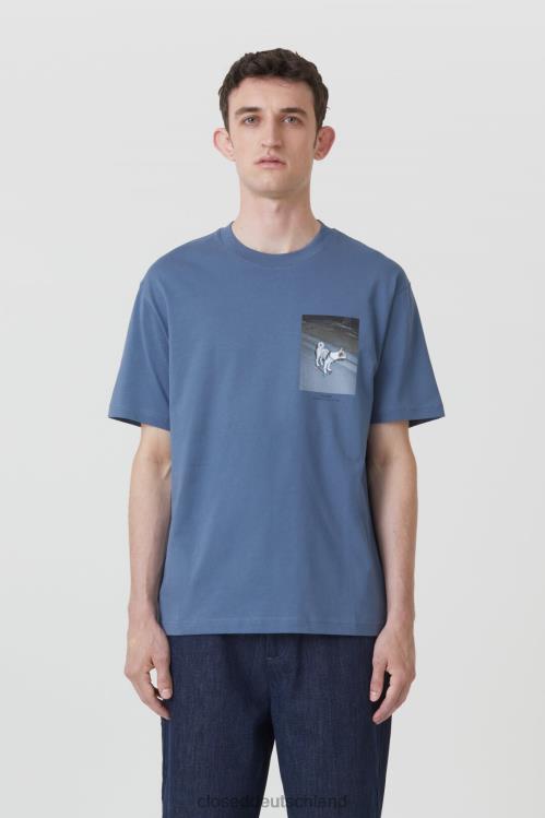 Kleidung Schattenblau 0RP8Z1027 CLOSED Bedrucktes T-Shirt Männer