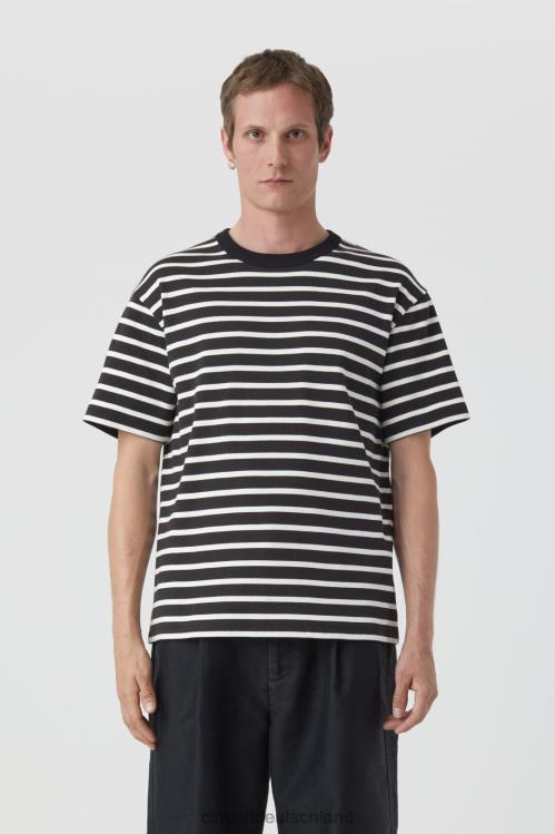 Kleidung Schwarz 0RP8Z1036 CLOSED gestreiftes T-Shirt Männer