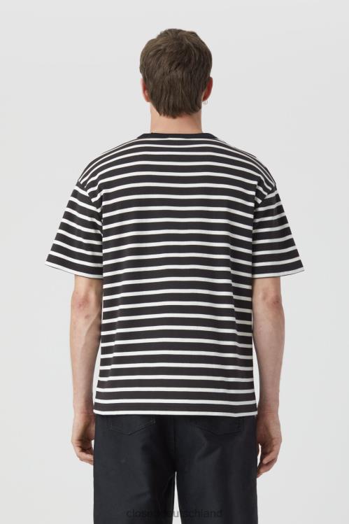 Kleidung Schwarz 0RP8Z1036 CLOSED gestreiftes T-Shirt Männer