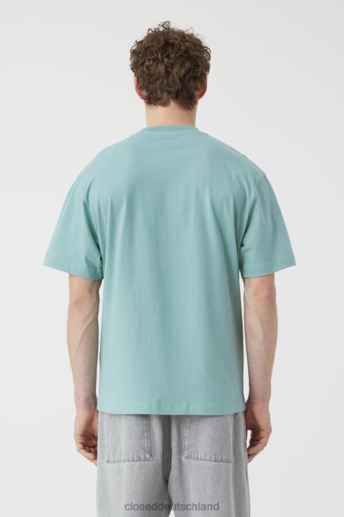 Kleidung blaue Agave 0RP8Z2126 CLOSED Logo-T-Shirt Männer