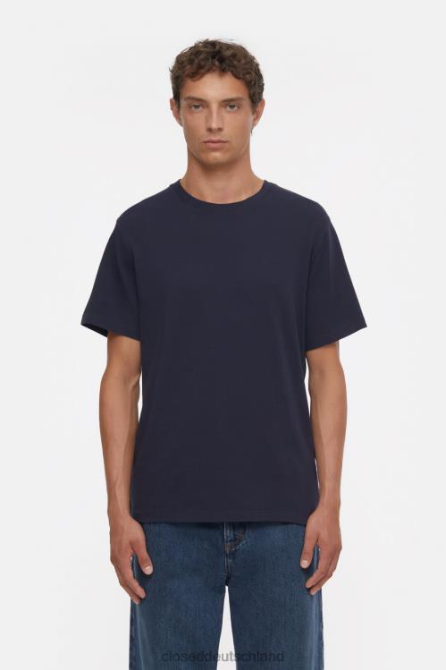 Kleidung dunkle Nacht 0RP8Z1045 CLOSED Logo-T-Shirt Männer