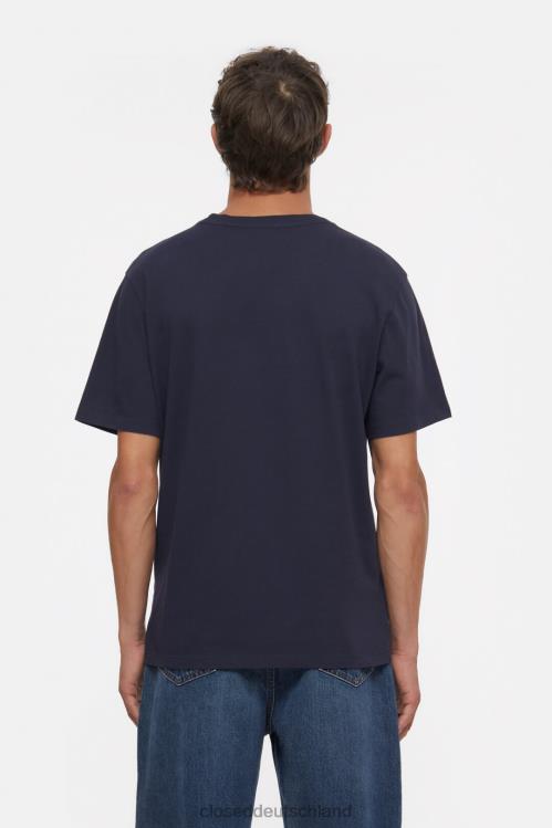 Kleidung dunkle Nacht 0RP8Z1045 CLOSED Logo-T-Shirt Männer