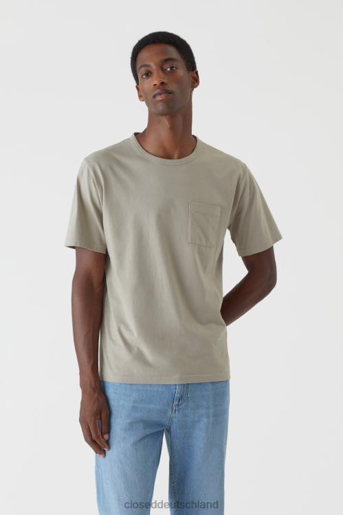 Kleidung graues Furnier 0RP8Z2136 CLOSED Slim-Fit-T-Shirt Männer