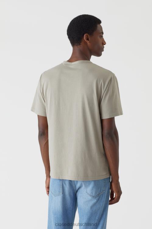 Kleidung graues Furnier 0RP8Z2136 CLOSED Slim-Fit-T-Shirt Männer
