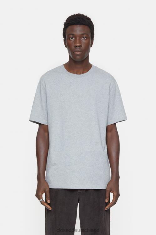 Kleidung hellgrau meliert 0RP8Z1042 CLOSED Logo-T-Shirt Männer