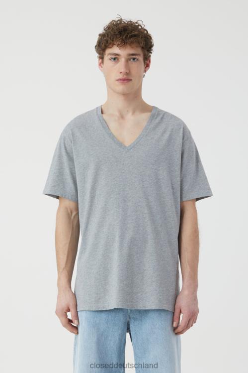 Kleidung hellgrau meliert 0RP8Z1048 CLOSED T-Shirt aus Bio-Baumwolle Männer