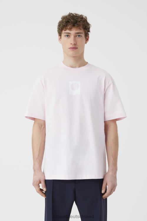 Kleidung rosa Hortensie 0RP8Z2125 CLOSED Logo-T-Shirt Männer