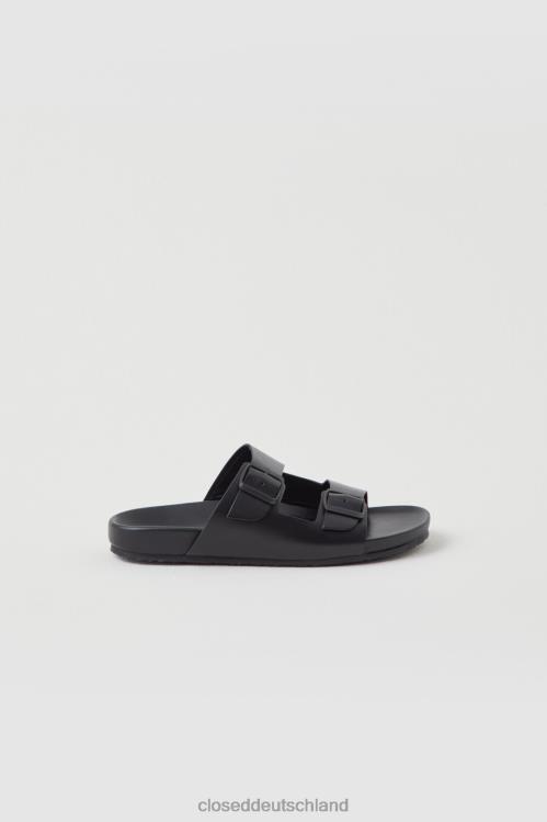 Schuhwerk Schwarz 0RP8Z2193 CLOSED Leder-Slipper Männer